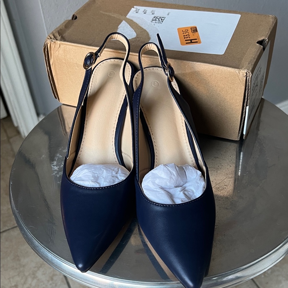 Navy Blue Slingback